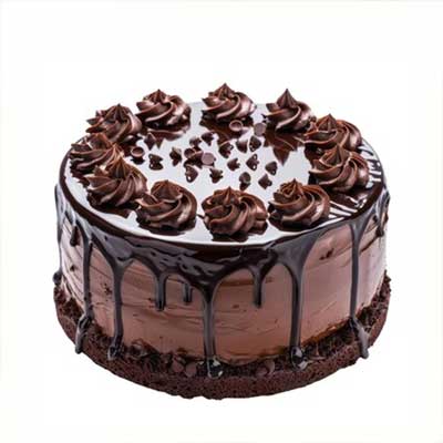 "Designer Round shape Chocolate cake with granules -1kg (Code NC14) - Click here to View more details about this Product